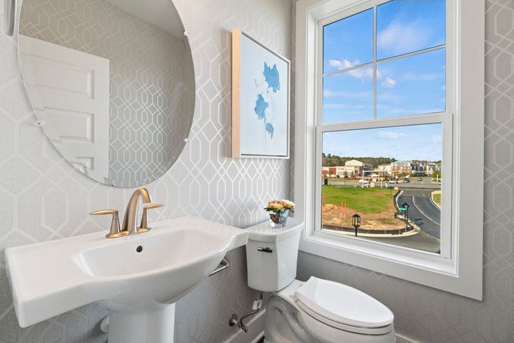 powder room with window