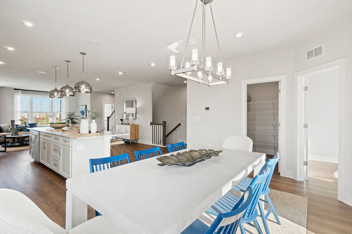 dining area with 8 person table