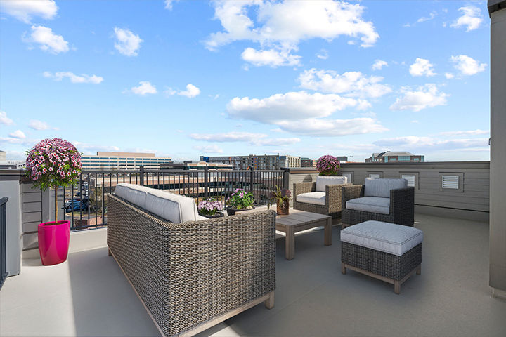 rooftop terrace with conversational seating