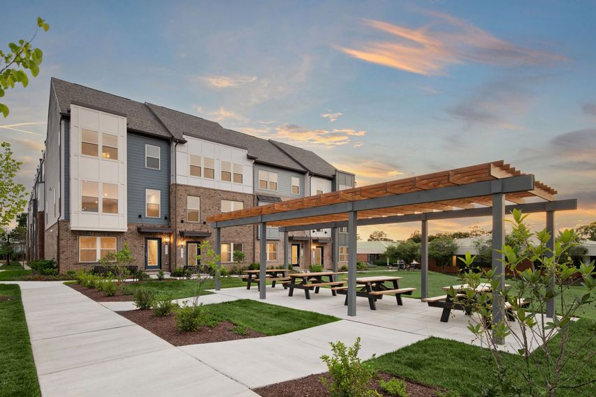 rendering of townhomes and garage condos at Park Place in fairfax county