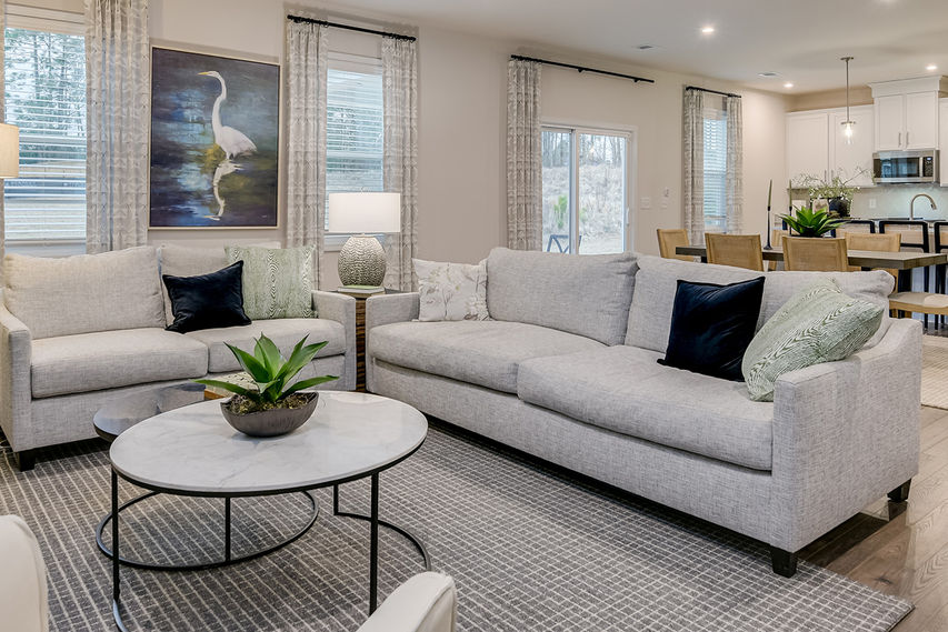 Open living with large family room 