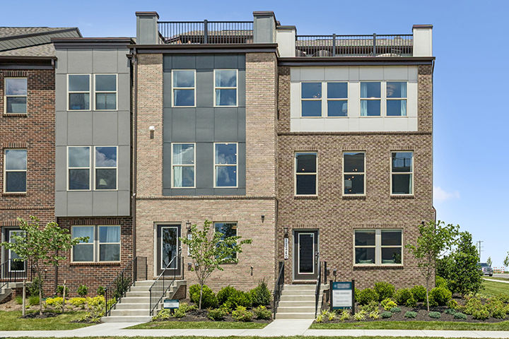 Townhomes with 1 and 2 car rear load garages
