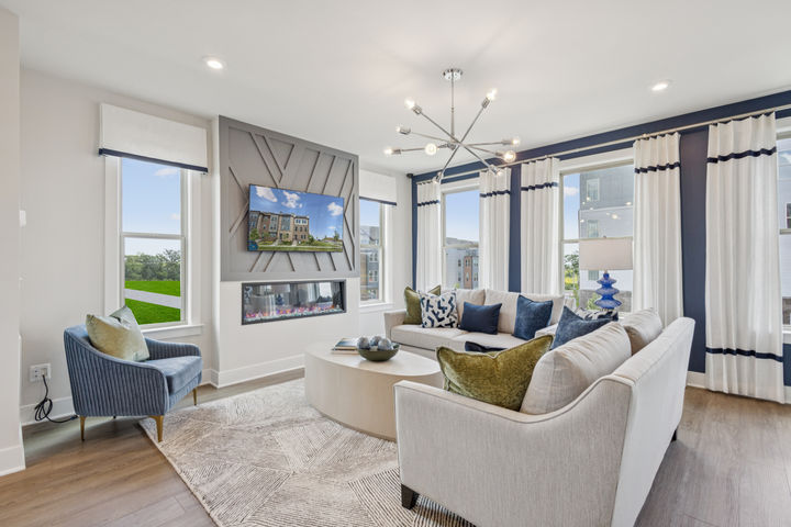 Family Room with Fireplace, available on select homesites