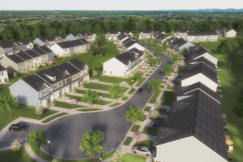 Neighborhood Rendering of Liberty Ridge Townhomes