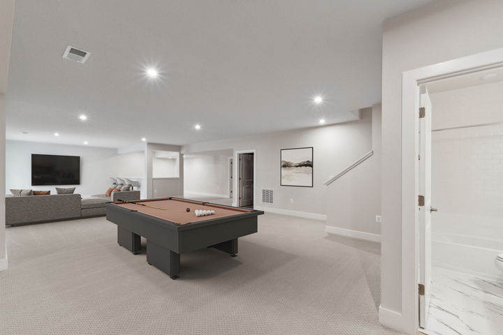 Finished Lower Level Recreation Room with Wet Bar