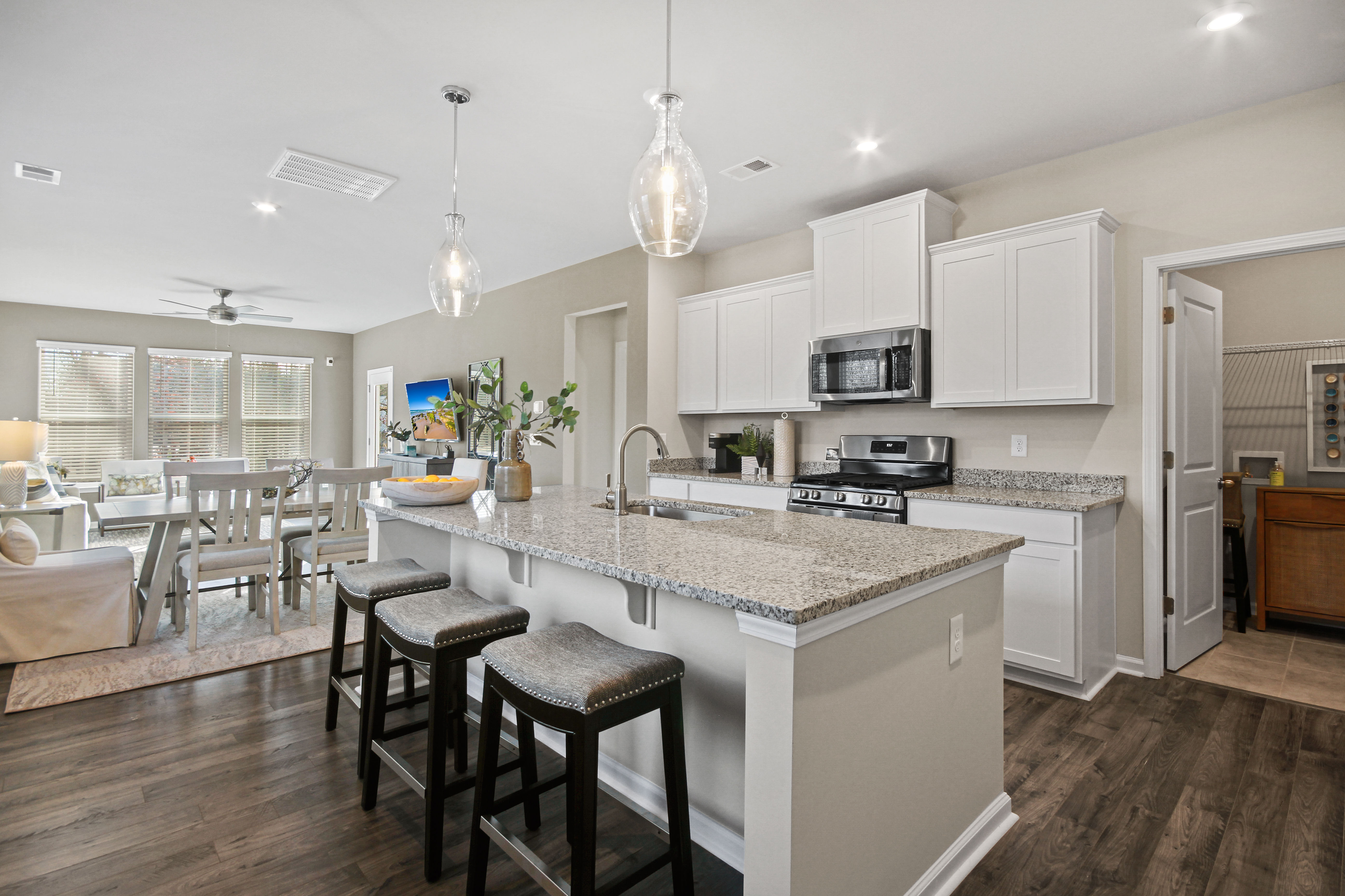 Open Kitchen Area with Island Seating at Westbriar Woods