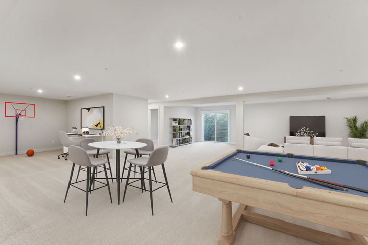 Finished Basement with Walkout Sliding Doors, available on select homesites