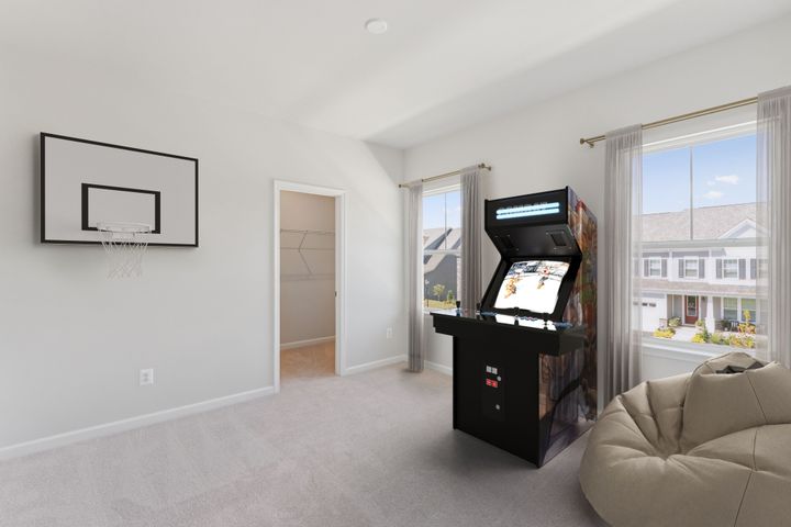 Bedroom Level Flex Space, staged as a game room