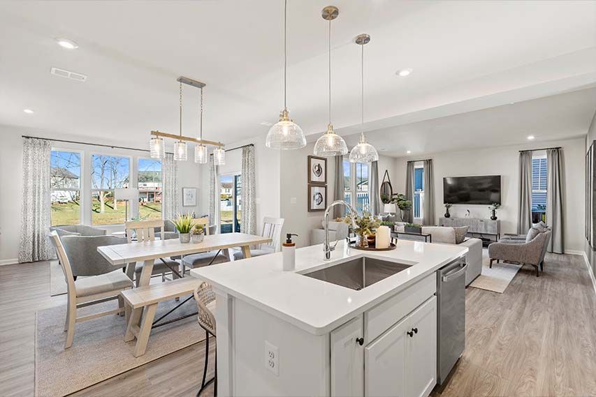 open kitchen with large island