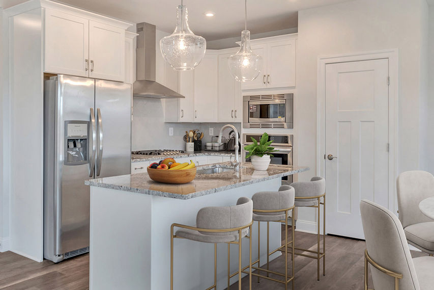 open kitchen with large island