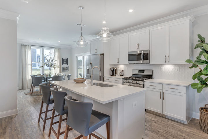 open kitchen with large island