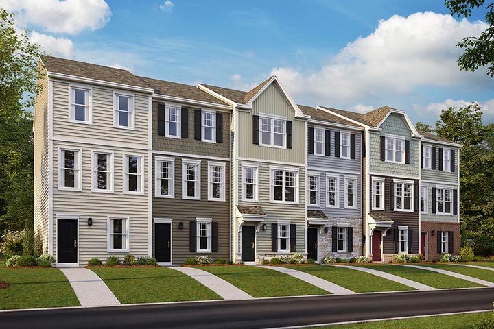 exterior elevation rendering of The Charleston townhome