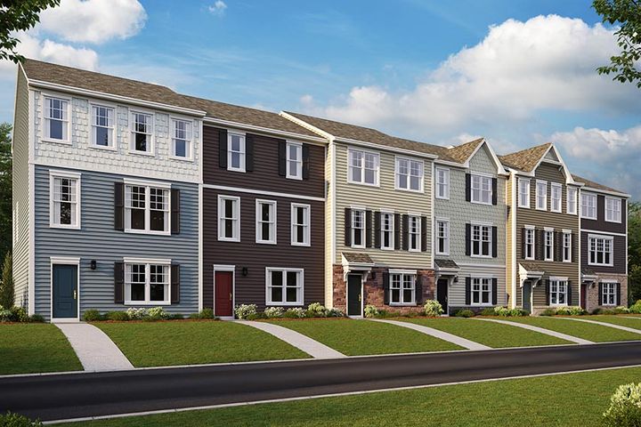 exterior elevation rendering of The Millville townhome
