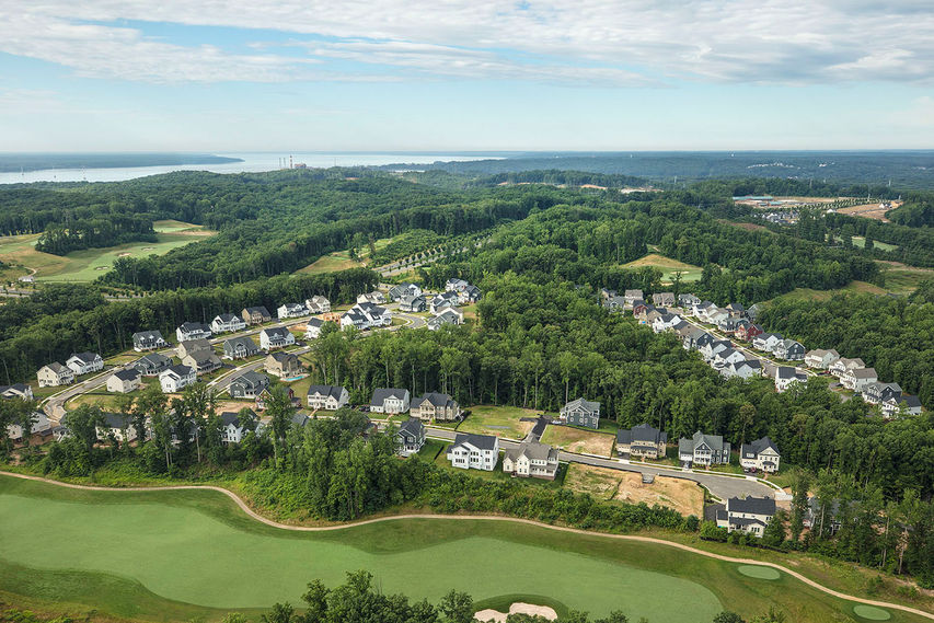 Aerial mockup of the Potomac Shores neighborhood