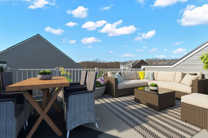 rooftop terrace with entertaining seating