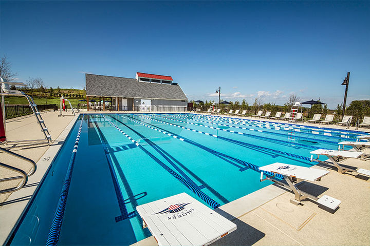eight lane competition pool amenity at potomac shores
