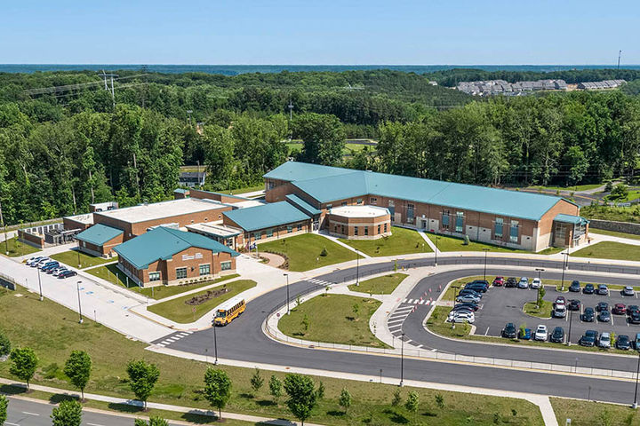 exterior building of harper elementary and middle school