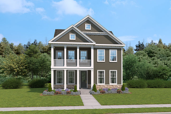 elevation E of The Carmel home design