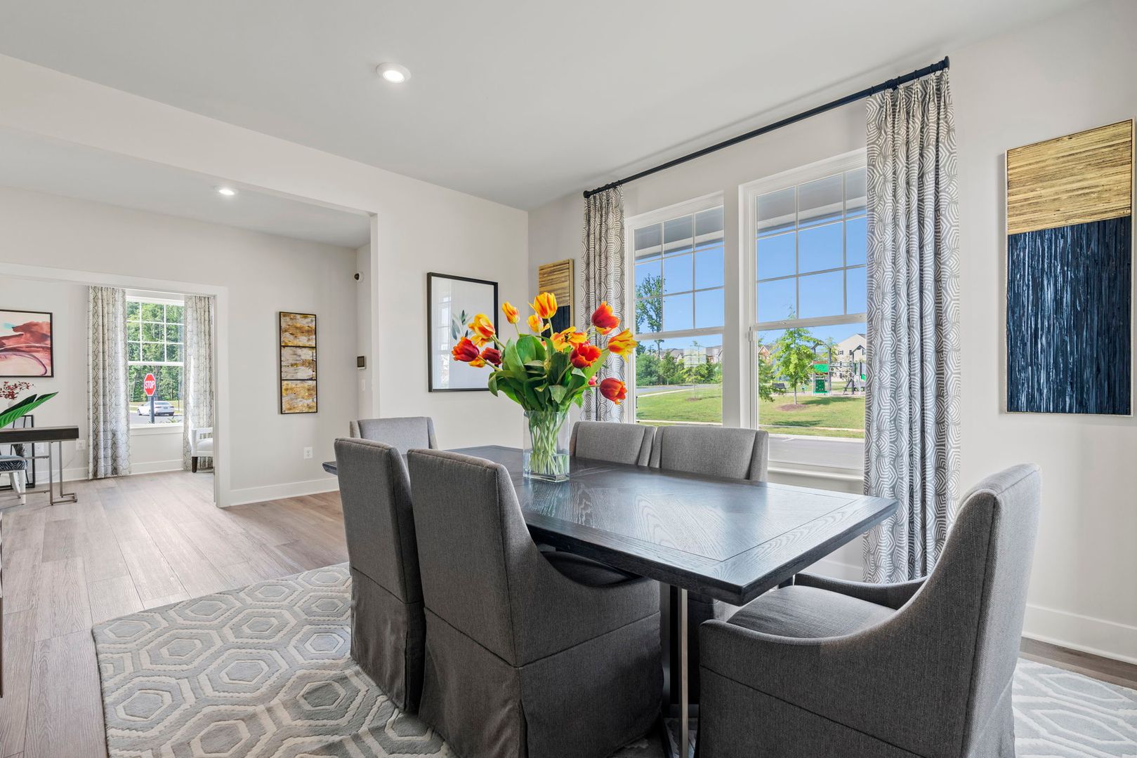 flex room staged as dining room