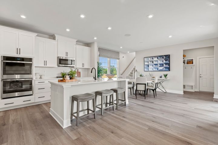 kitchen with large island and seating