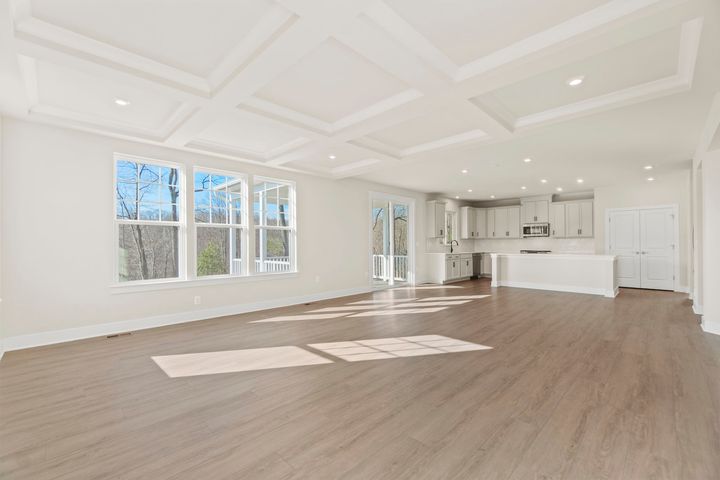 family room with bright windows