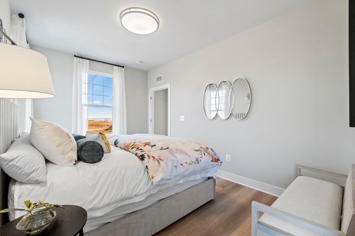 bedroom on main level with en suite bath