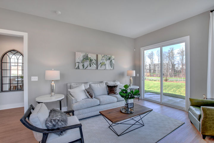 family room with conversational seating