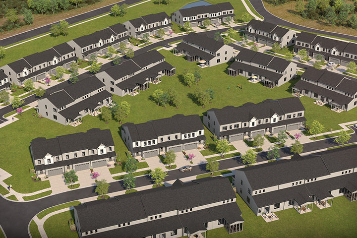 aerial view of neighborhood