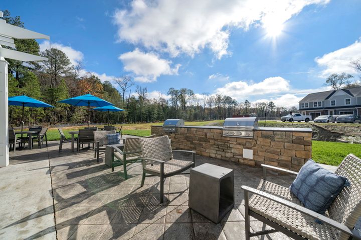 grilling stations on clubhouse patio