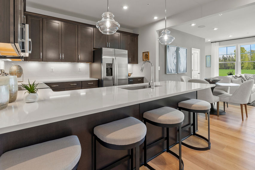 Living room and dining space in The Tessa