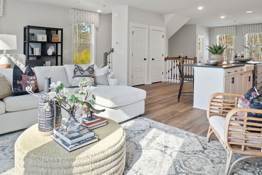 open floor plan of a townhome in north raleigh