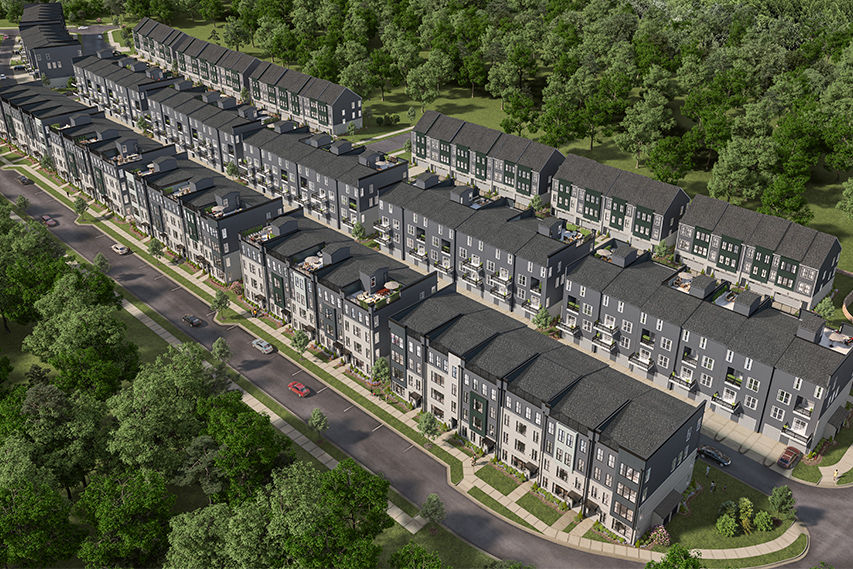 open floor plan of a townhome in north raleigh