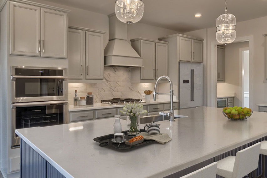 Spacious kitchen with large island and stool seating