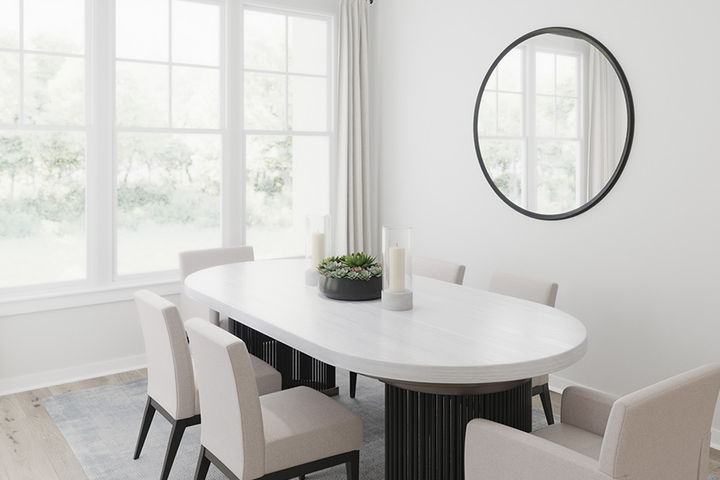 dining area with 6 person table and chairs