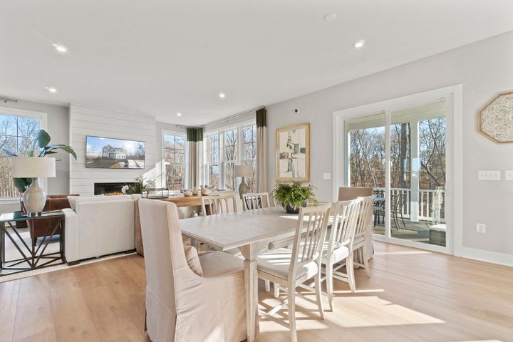 dining area with slider door to deck