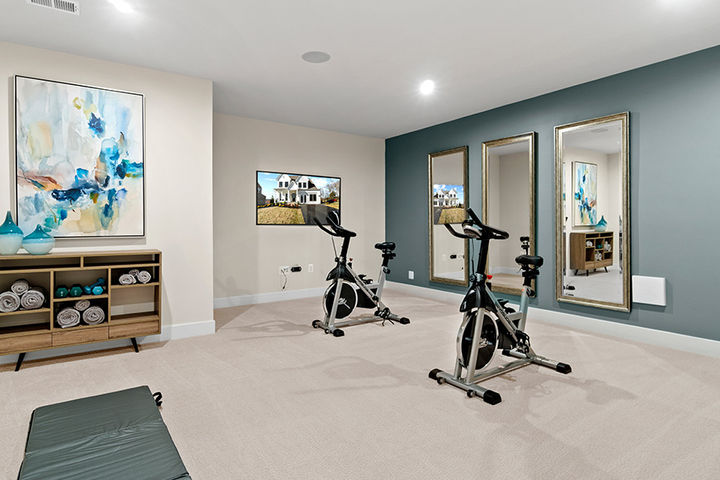 home gym in lower level