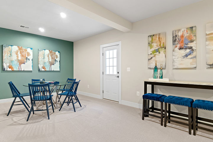 recreation room with door to backyard