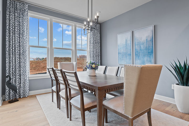 dining area with 8 person table