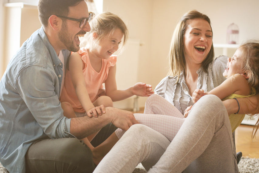 Family laughing