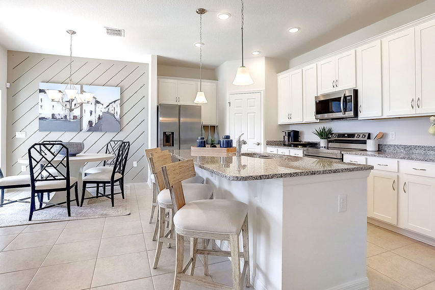 Open Kitchen with Center Island Seating