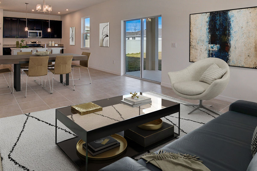 open floor plan of the linden home desgin