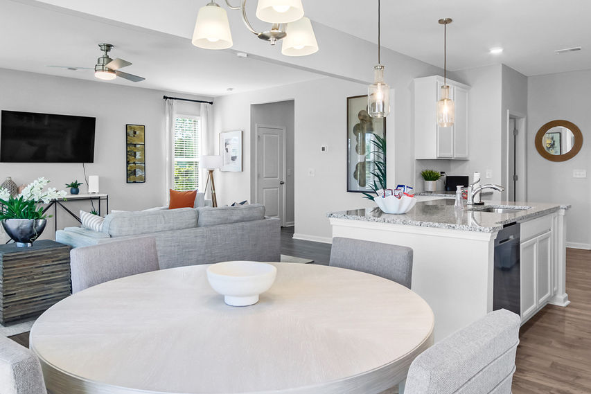 Breakfast Area view into kitchen and family room