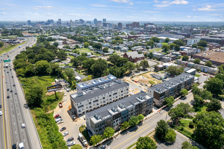 Aerial with City