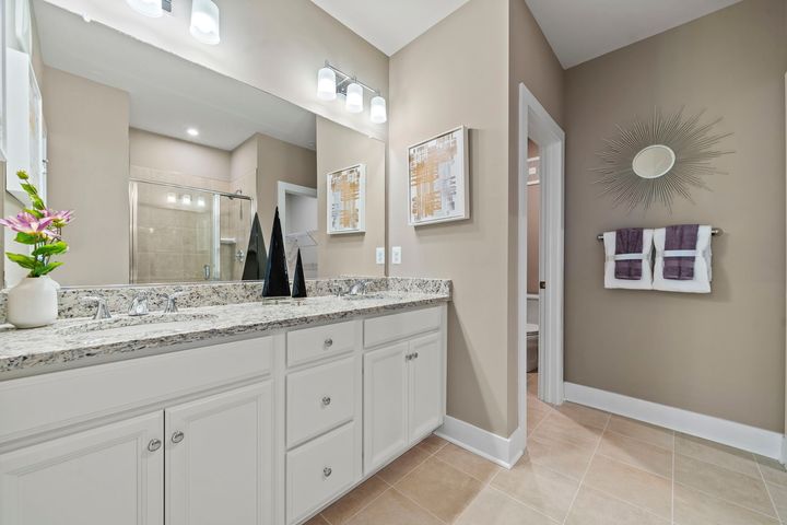 granite countertop on dual sink vanity