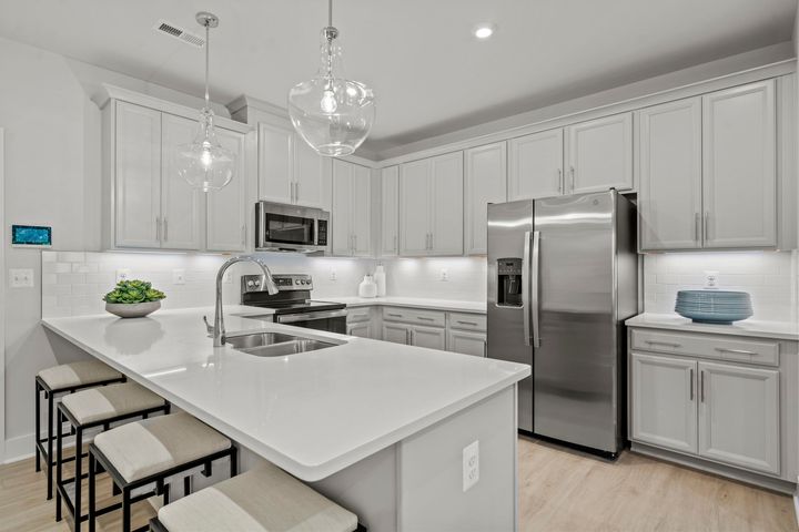 open kitchen with lots of cabinet space