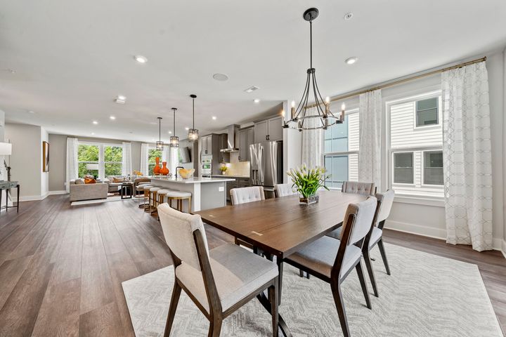 dining area opens to kitchen