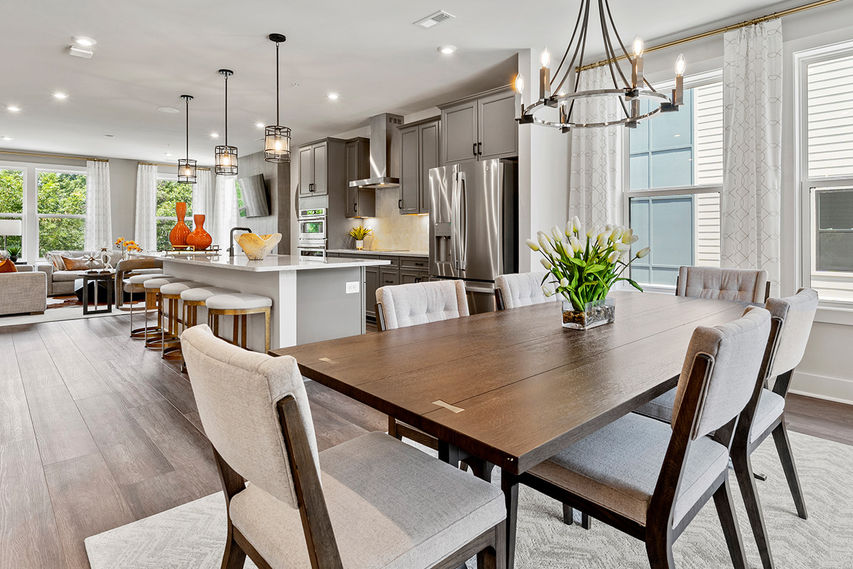 open dining room and kitchen in the julianne main level