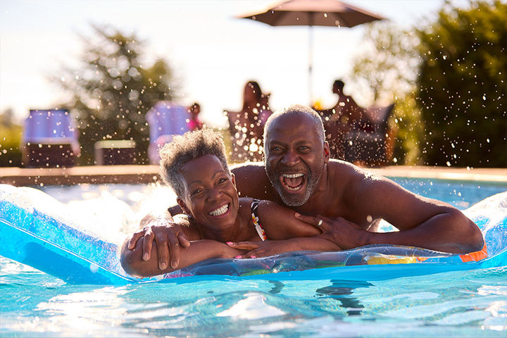 couple in pool