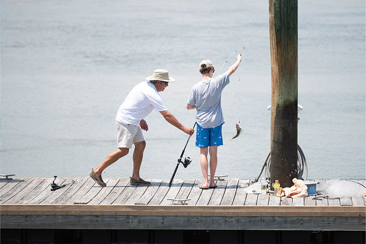 fishing on pier