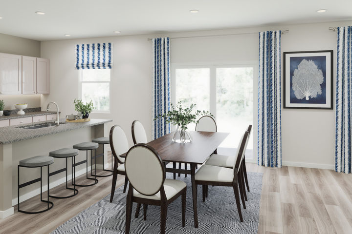 dining area and kitchen